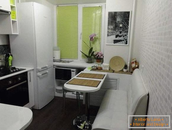 Návrh malých místností v apartmánu: kuchyň s barem namísto stolu