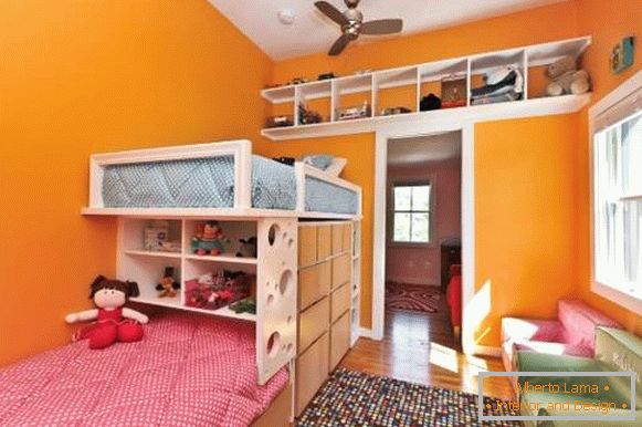 Design jednopokojového bytu se dvěma dětmi - interiér školky