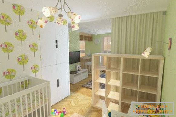 Návrh jednopokojového bytu pro rodinu s dítětem