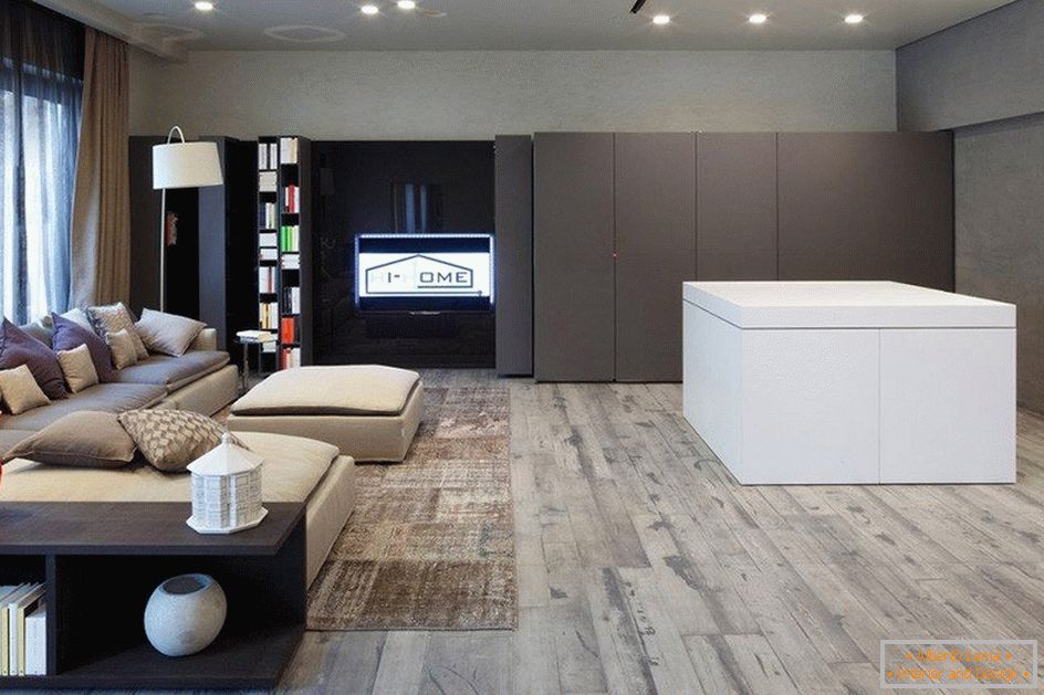 Moderní design podlahy в гостиной