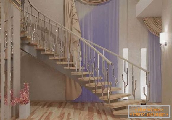 Myšlenka na návrh haly se schodištěm ve vnitřku soukromého domu