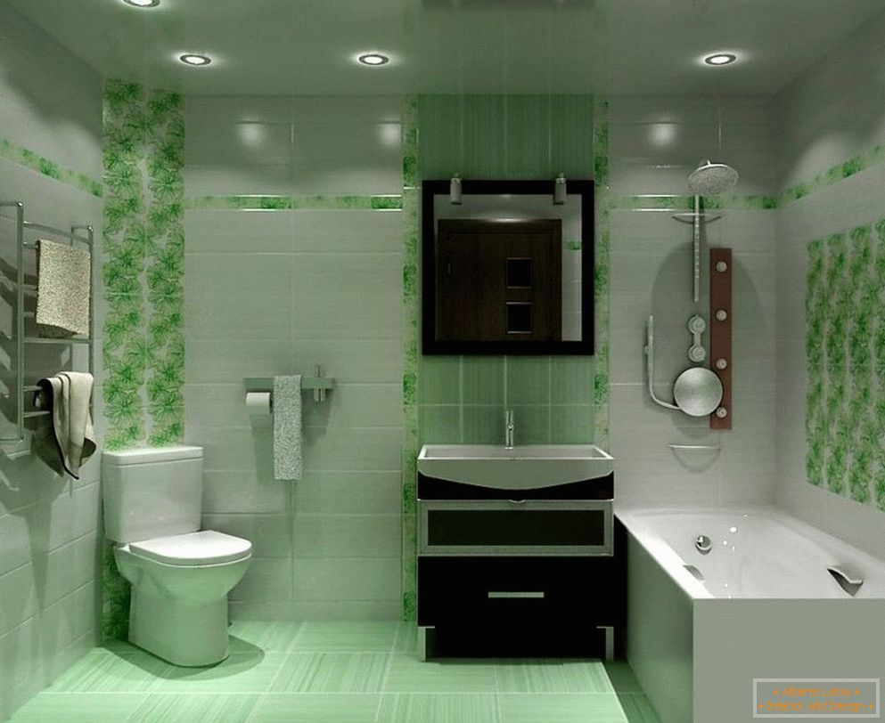 Koupelna v odstínech zeleně