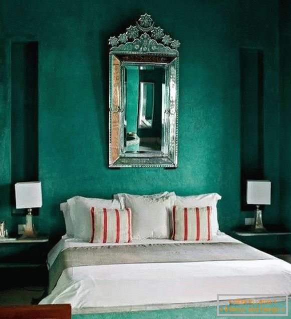 Zelená ložnice v luxusním stylu