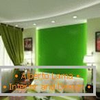 Útulná ložnice v zelené barvě