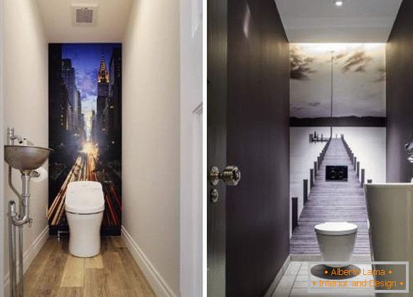 Krásný toaletní interiér - fotka s tapetami na pokoji