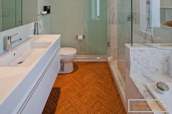 Návrh koupelny s korkovými podlahami