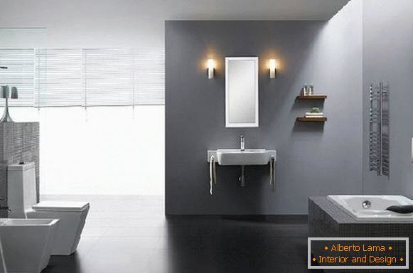 koupelnový design kombinovaný s WC, foto 38