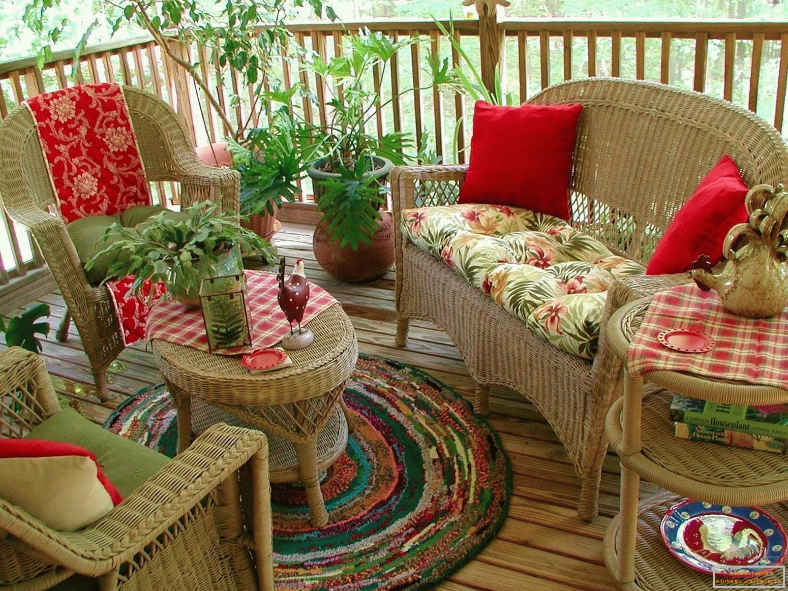 Proutěný nábytek na verandě