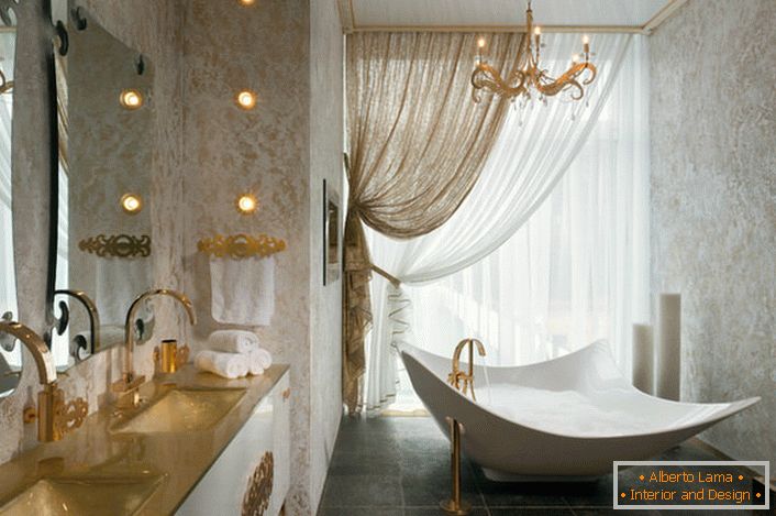 Designový projekt pro secesní koupelnu pro celebritový byt v New Yorku. 