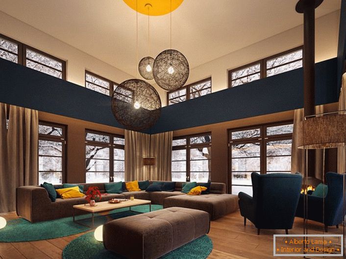 Široká parketová deska je ideální pro zdobení obývacího pokoje v moderním stylu.