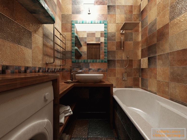 Stylová koupelna v bronzové barvě