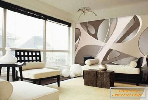 Nástěnný malba 3d v obývacím pokoji, foto 37