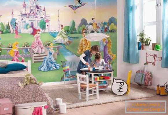 tapety v dětském pokoji pro chlapce a dívky, foto 20