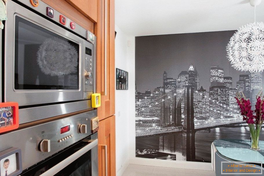 Foto tapety s městem v kuchyni