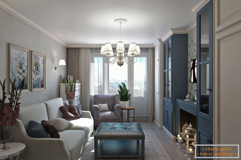 klasický design-malý obývací pokoj