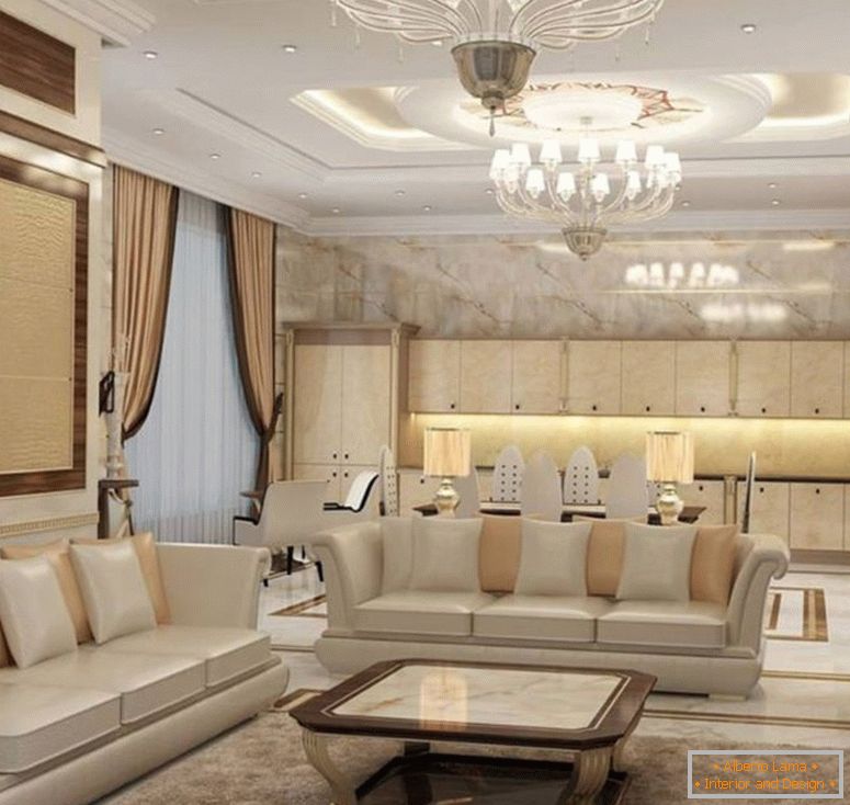 Obývací pokoj v italském stylu - 75 fotek designových nápadů