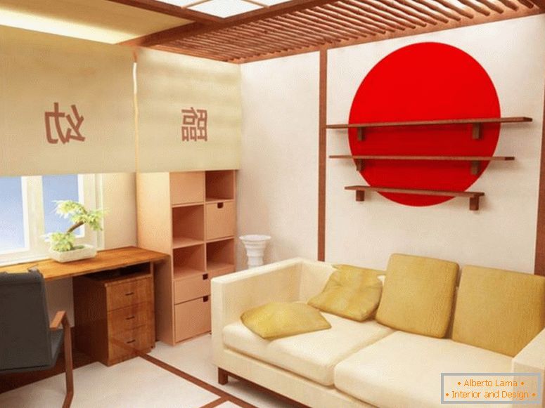malý obývací pokoj v japonském stylu - 1024x768