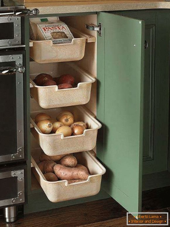 Jak ukládat zeleninu do kuchyně - krabice a nádoby