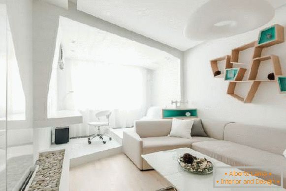 , design obývacího pokoje s pracovním prostorem fotografie 77