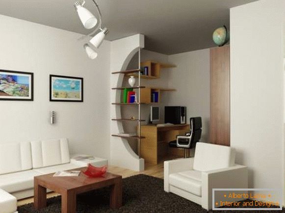 , design obývacího pokoje s pracovním prostorem foto foto 79