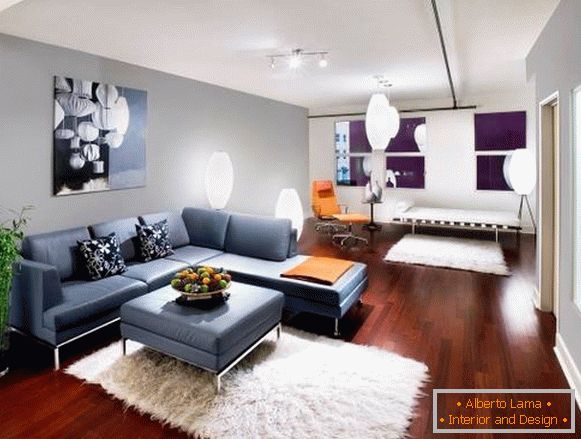 Návrh obývacího pokoje v moderním stylu