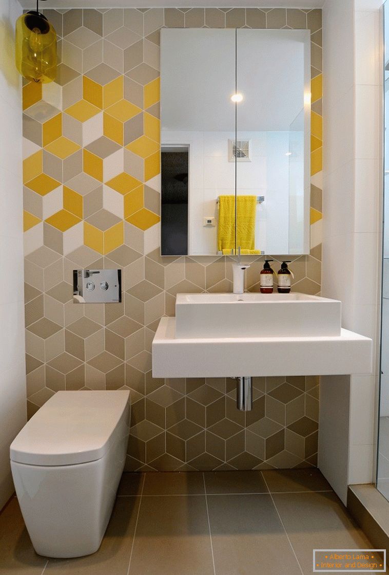 Geometrický vzor v návrhu koupelny