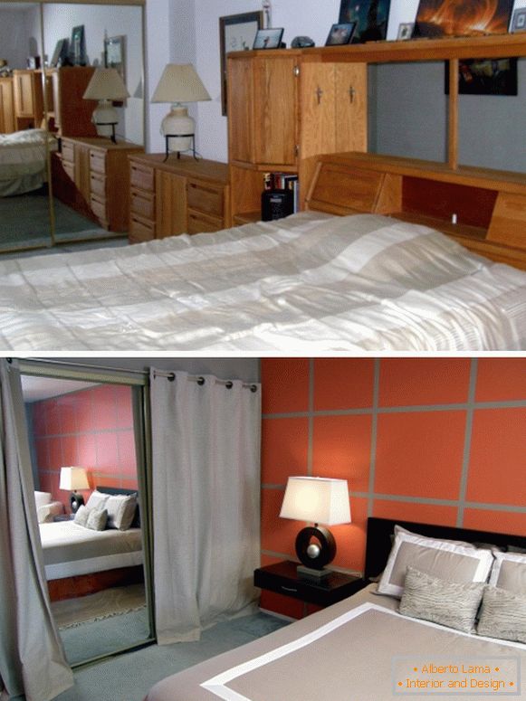 Fotky ložnice před a po