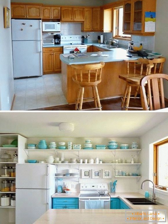 Transformace kuchyně před a po