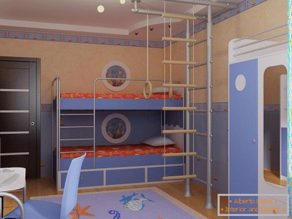 interiér dětského pokoje pro žáka, foto 57