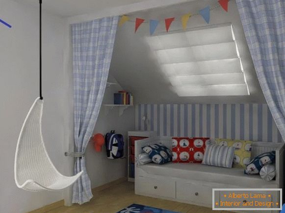 vnitřní podkrovní dětský pokoj, foto 71