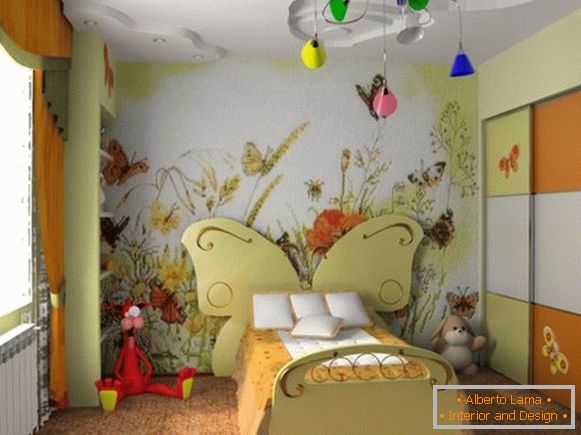 stylová interiérová dekorace dětského pokoje pro dívky