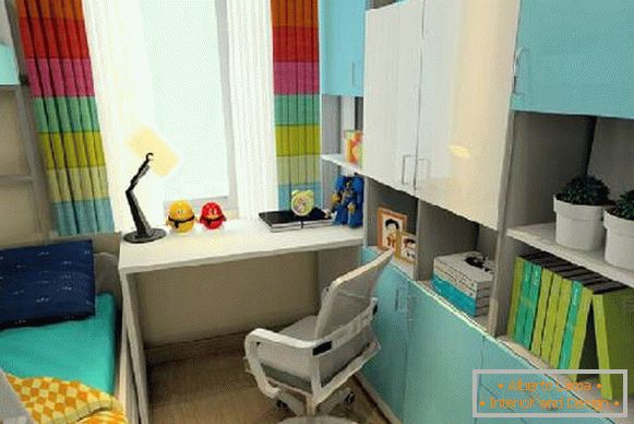 interiér malého dětského pokoje pro dvě děti, foto 58