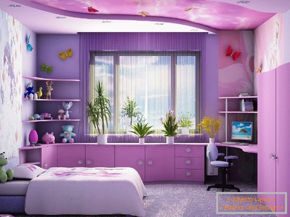 лиловый interiér dětské ložnice для девочки