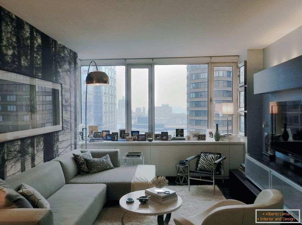 Obývací pokoj, byt na Manhattanu