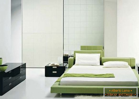 interiér minimalismu ložnice, foto 62