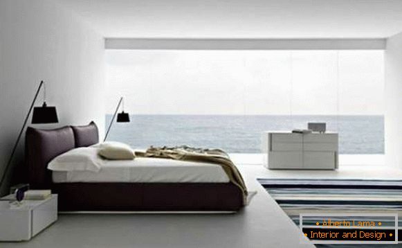 interiér minimalismu ložnice, foto 63