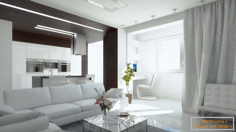 Interiér v bílém stylu - nejlepší fotka designových nápadů