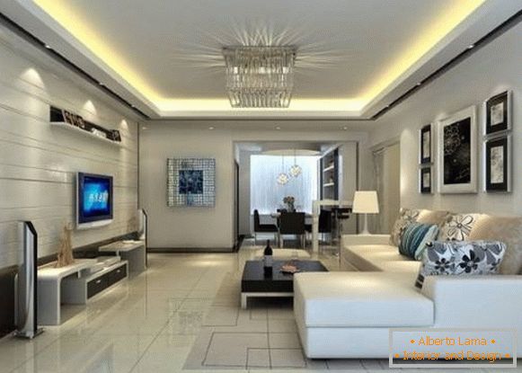 Moderní obývací pokoj ve špičkovém stylu