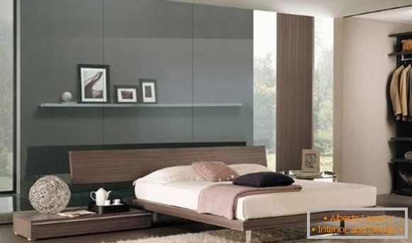 Moderní ložnice ve stylu high-tech - barevné schéma