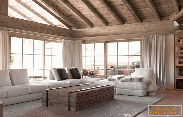 Obývací pokoj s panoramatickými okny