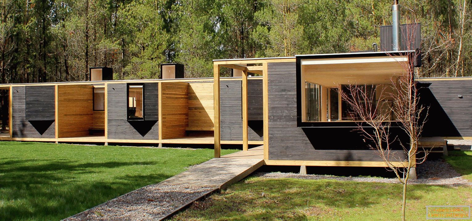 Dřevěný modulární dům v Chile