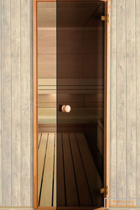 Skleněné dveře pro saunu a saunu s krásnými smyčkami