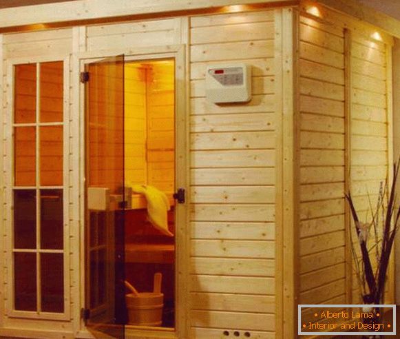 Sauna v interiéru soukromého domu - vyberte si skleněné dveře