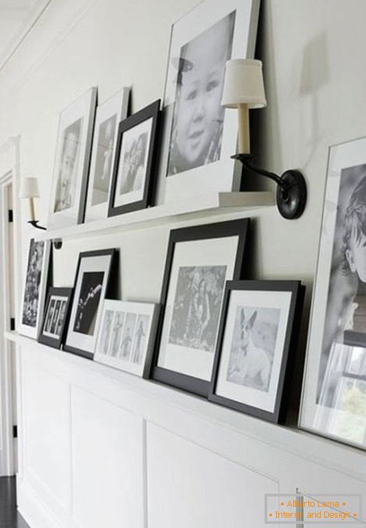 Černé a bílé fotografie v designu chodby
