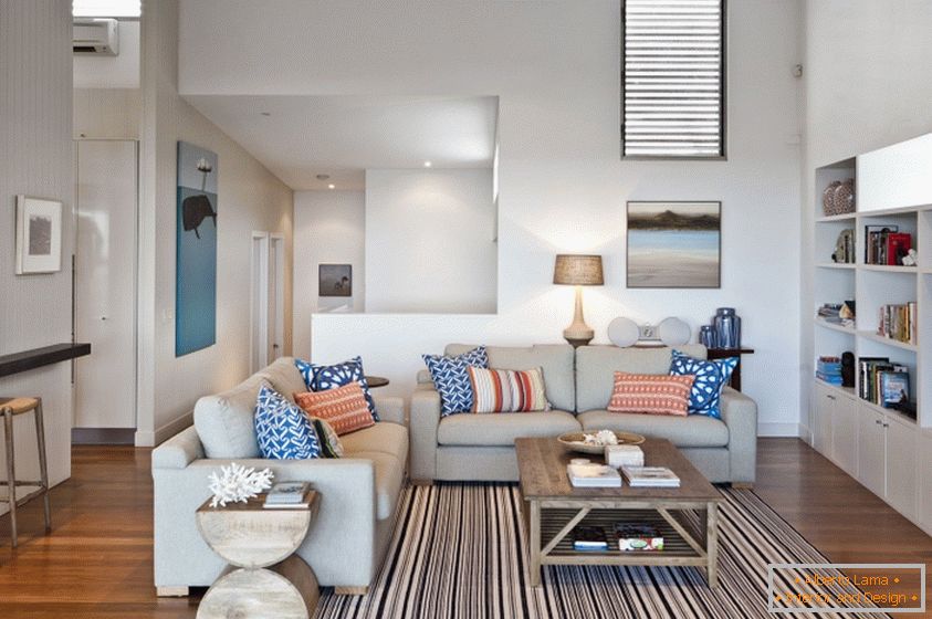 Moderní designový obývací pokoj s kobercem