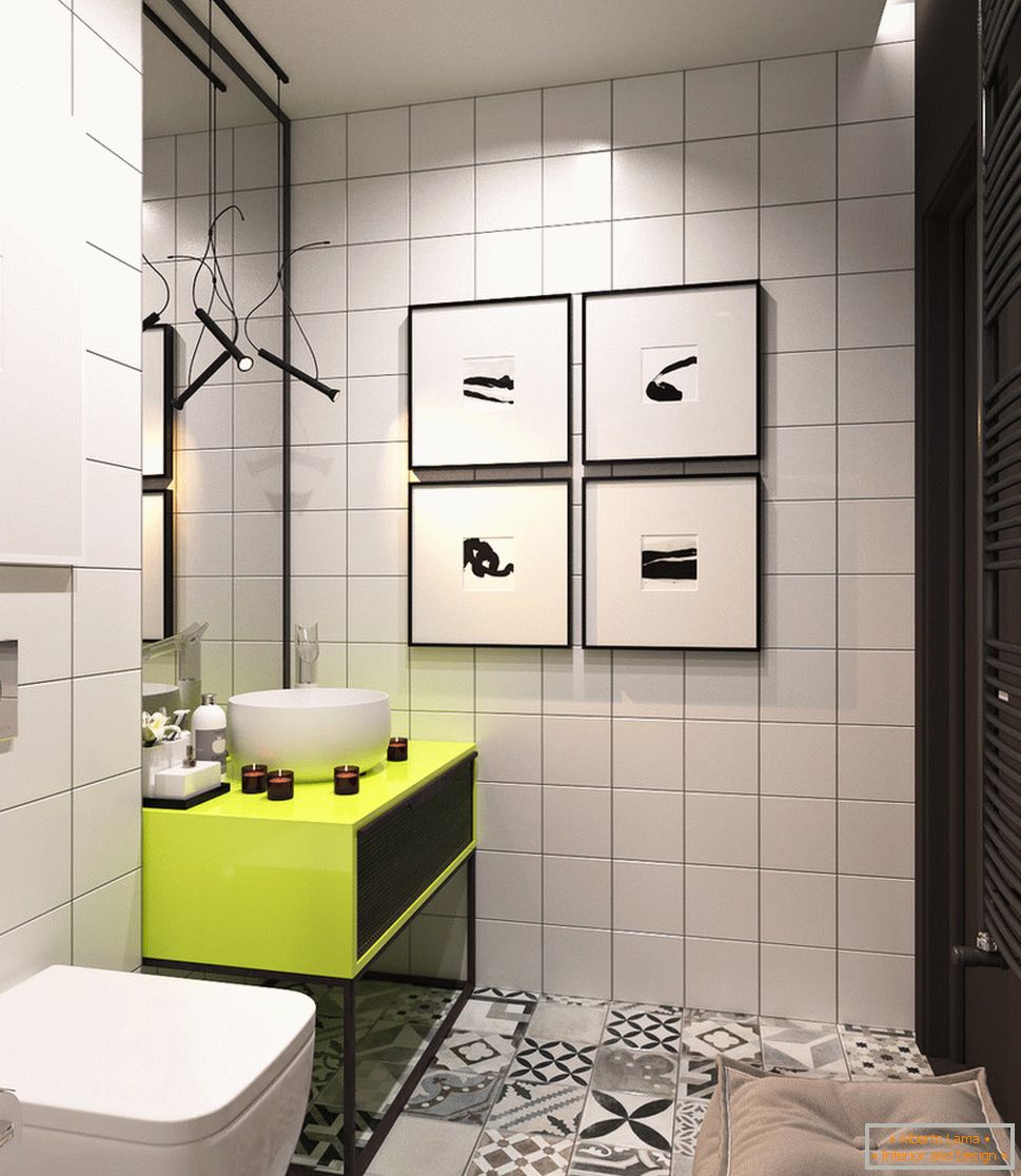Jasný design koupelny комнаты
