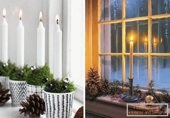 Zhotovení okenního parapetu pro nový rok - svíčky a hrbolky