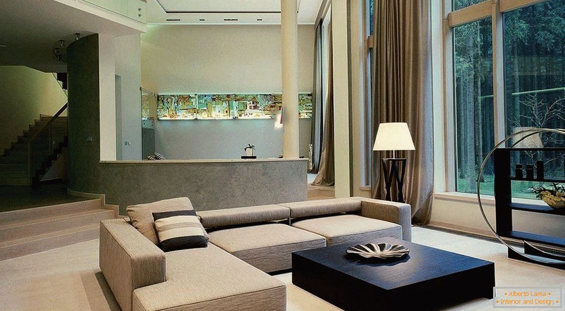 Lehký nábytek v interiéru ve stylu konstruktivismu