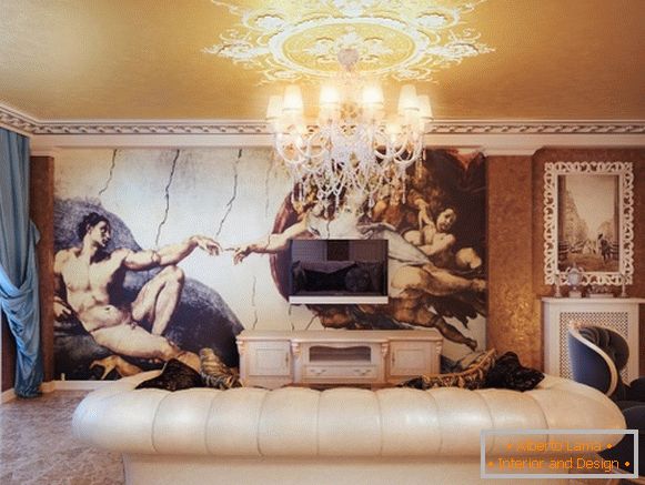 elegantně malovaný obývací pokoj v obývacím pokoji