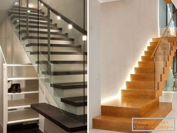 Nejlepší nápady pro osvětlení schodů v soukromém domě ve druhém patře